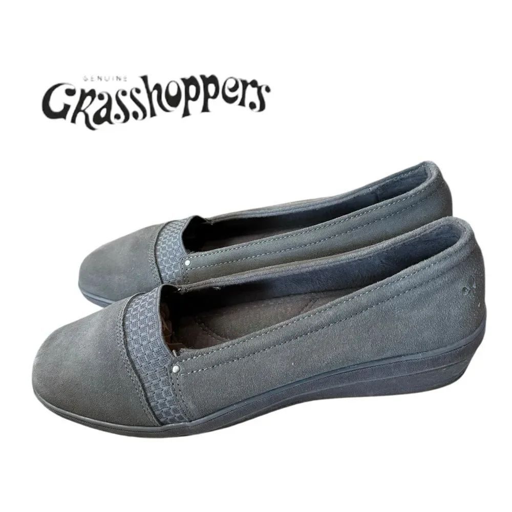 Grasshoppers Women's Slip-on Suede Wedge Loafers 10 10W
